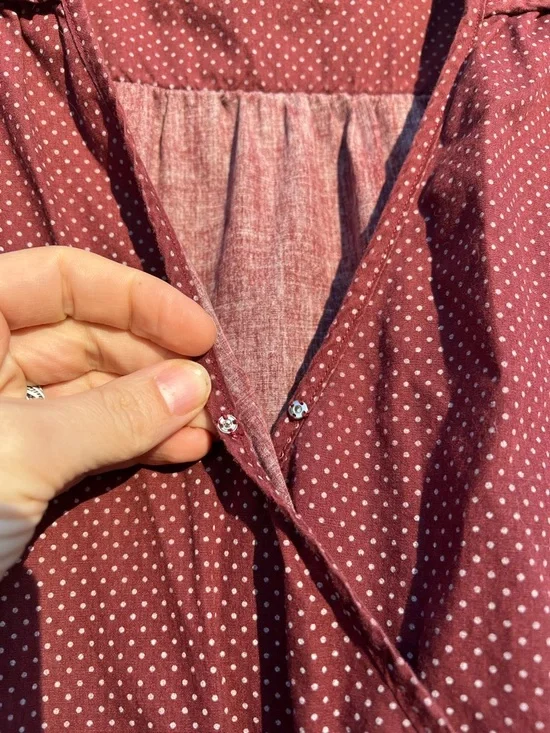 Christy Dawn Burgundy Polka Dot Tie-Waist Dawn Midi Dress - Picture 5 of 10